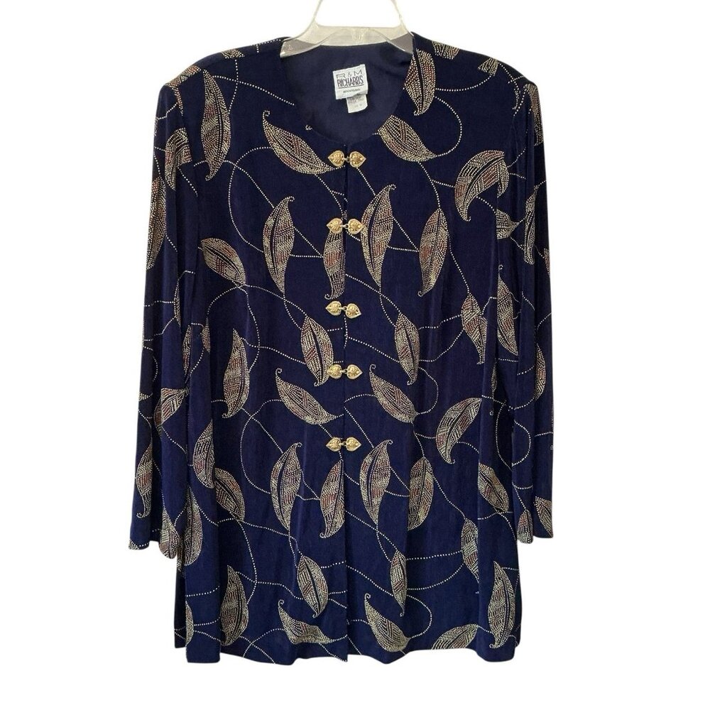 VTG R & M Richards Evening Jacket Women's 20 W Sparkle Open‎ Front Embellished